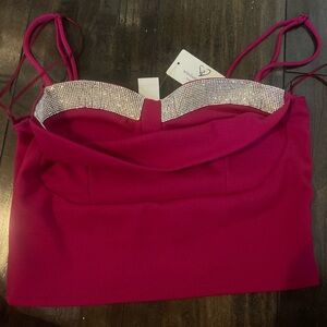 Magenta rhine stone Windsor top!